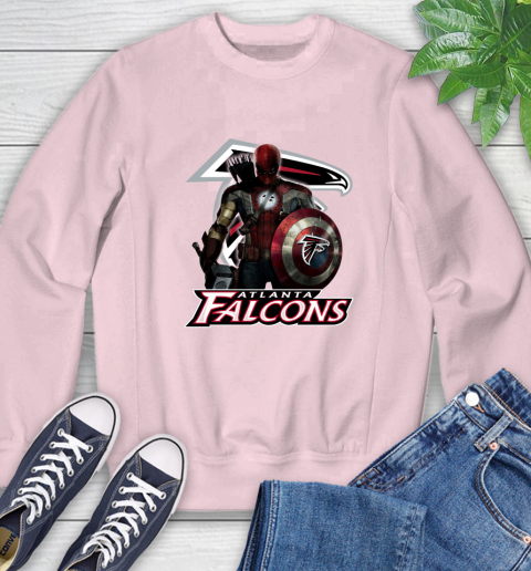 NFL Captain America Thor Spider Man Hawkeye Avengers Endgame Football Atlanta Falcons Sweatshirt 9