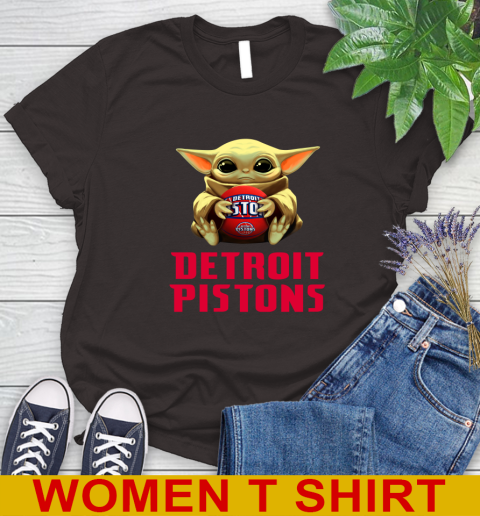 NBA Basketball Detroit Pistons Star Wars Baby Yoda Shirt 96
