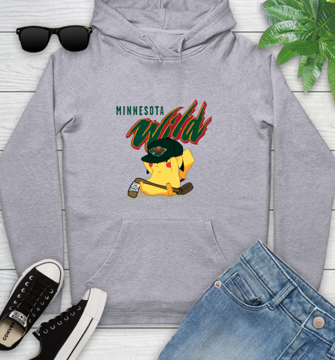 NHL Pikachu Hockey Sports Minnesota Wild Youth Hoodie 6