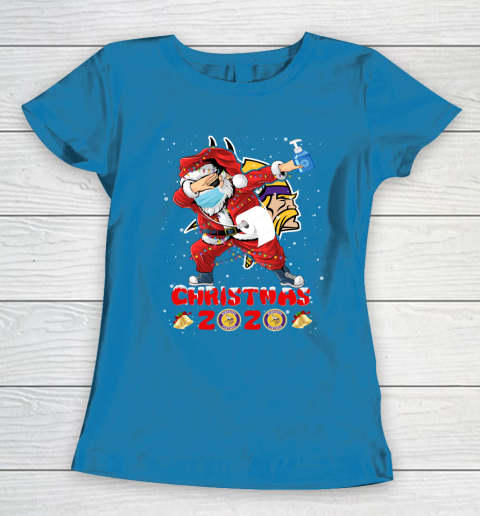 Minnesota Vikings Funny Santa Claus Dabbing Christmas 2020 NFL Women's T-Shirt 6