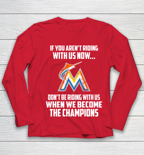 MLB Miami Marlins Baseball We Become The Champions Youth Long Sleeve 8