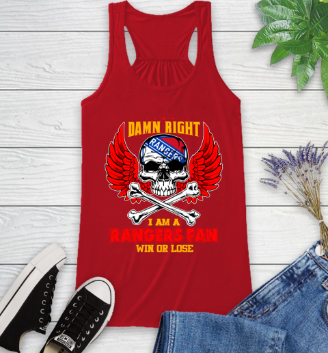 NHL Damn Right I Am A New York Rangers Win Or Lose Skull Hockey Sports Racerback Tank 5