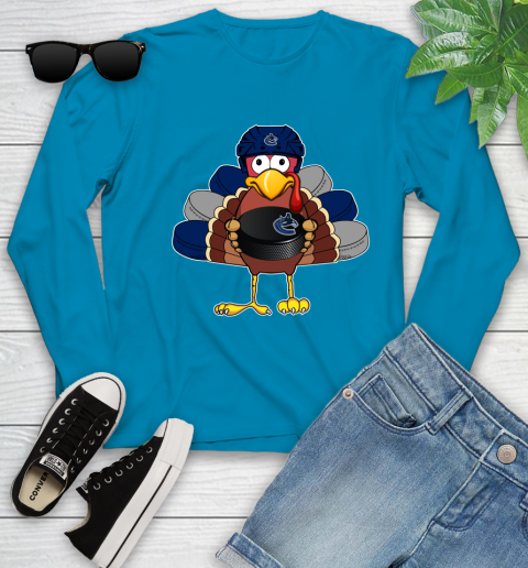 Vancouver Canucks Turkey Thanksgiving Day Youth Long Sleeve 7
