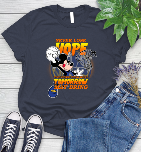 Golden State Warriors NBA Basketball Mickey Disney Never Lose Hope Women's T-Shirt 14
