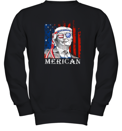 eh2k merica donald trump 4th of july american flag shirts youth sweatshirt 47 front black