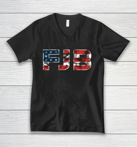 FJB Pro America US Distressed Flag Fuck Biden FJB V-Neck T-Shirt