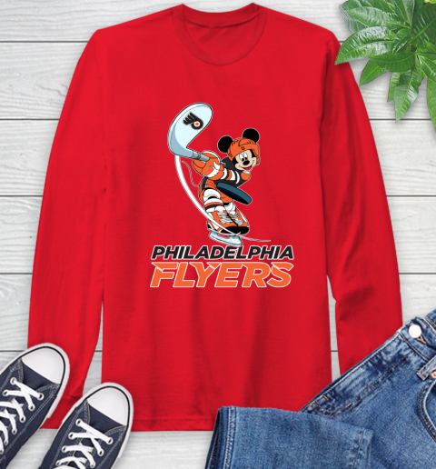 NHL Hockey Philadelphia Flyers Cheerful Mickey Mouse Shirt Long Sleeve T-Shirt 11