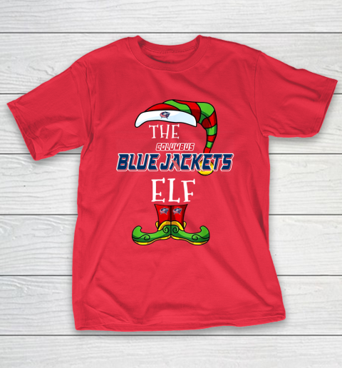 Columbus Blue Jackets Christmas ELF Funny NHL T-Shirt 9