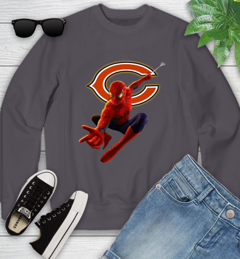 NFL Spider Man Avengers Endgame Football Chicago Bears Youth Sweatshirt 6