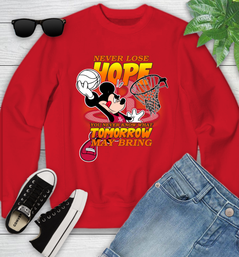Houston Rockets NBA Basketball Mickey Disney Never Lose Hope Youth Sweatshirt 8