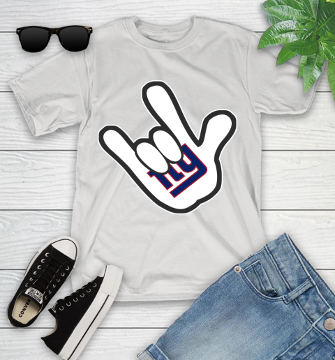 New York Giants NFL Football Mickey Rock Hand Disney Youth T-Shirt