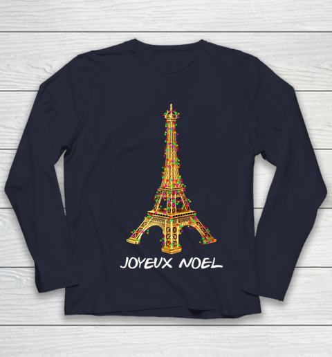 Joyeux Noel French Merry Christmas Eiffel Tower Youth Long Sleeve 2