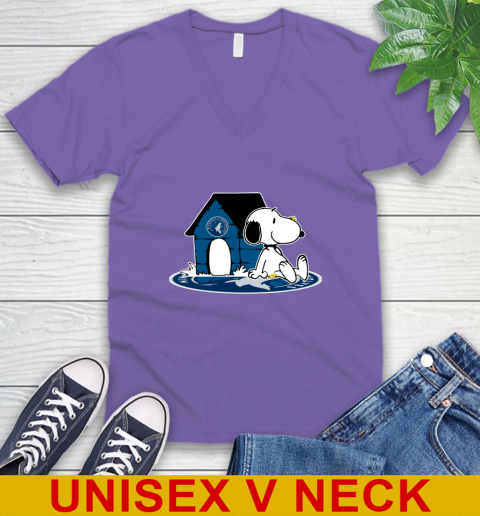 NBA Basketball Minnesota Timberwolves Snoopy The Peanuts Movie Shirt V-Neck T-Shirt 9