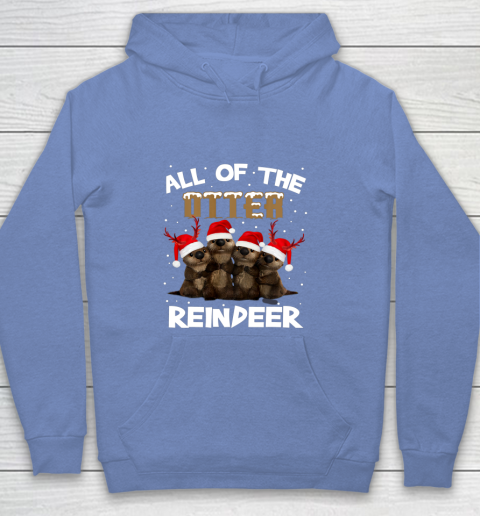 All Of Otter Reindeer Christmas Pajamas Tshirt Xmas Youth Hoodie 8
