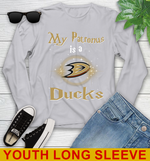 NHL Hockey Harry Potter My Patronus Is A Anaheim Ducks Youth Long Sleeve 5