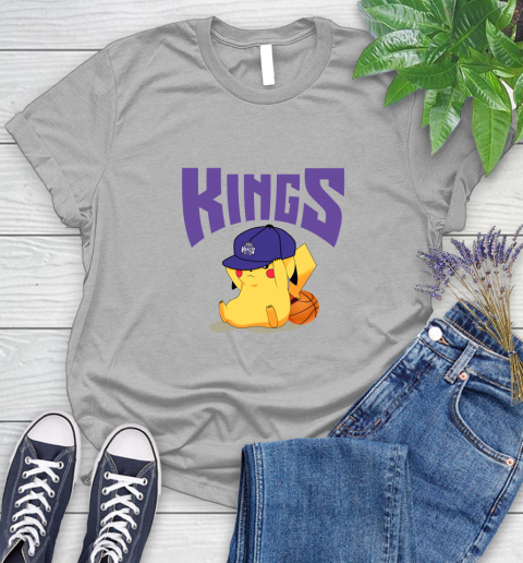 NBA Pikachu Basketball Sports Sacramento Kings Women's T-Shirt 5