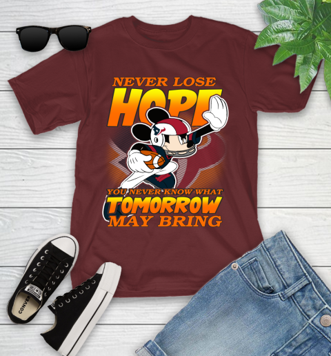 Houston Texans NFL Football Mickey Disney Never Lose Hope Youth T-Shirt 14