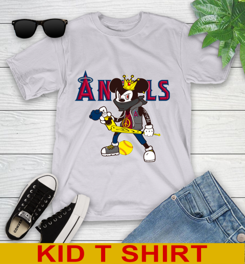 Los Angeles Angels MLB Baseball Mickey Peace Sign Sports Youth T-Shirt 5