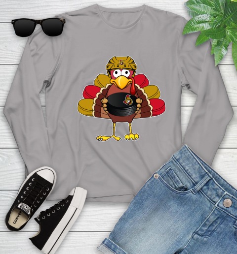Ottawa Senators Turkey Thanksgiving Day Youth Long Sleeve 5