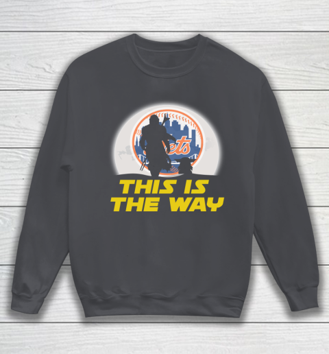 New York Mets MLB Baseball Star Wars Yoda And Mandalorian This Is The Way Sweatshirt 4