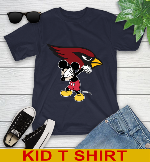 Arizona Cardinals NFL Football Dabbing Mickey Disney Sports Youth T-Shirt 3