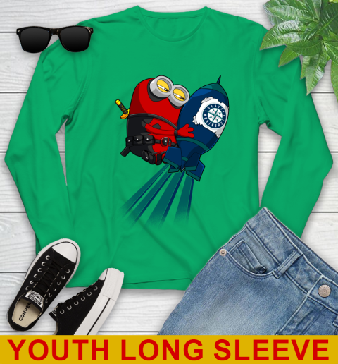 MLB Baseball Seattle Mariners Deadpool Minion Marvel Shirt Youth Long Sleeve 7