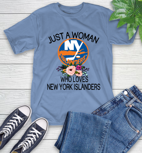 NHL Just A Woman Who Loves New York Islanders Hockey Sports T-Shirt 11
