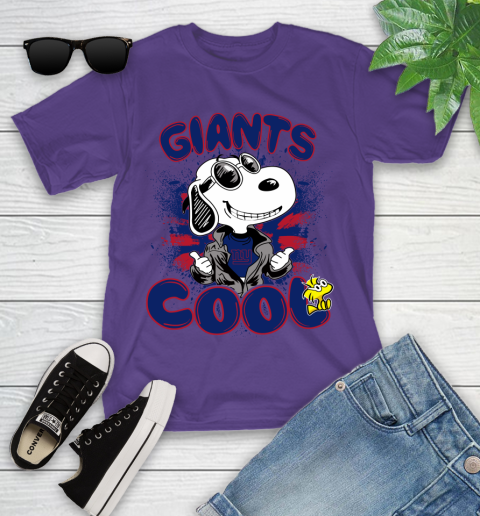 NFL Football New York Giants Cool Snoopy Shirt Youth T-Shirt 3