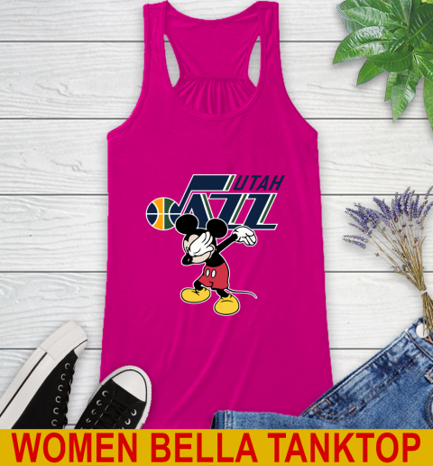 Utah Jazz NBA Basketball Dabbing Mickey Disney Sports Racerback Tank 8