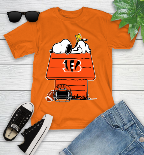 Cincinnati Bengals NFL Football Snoopy Woodstock The Peanuts Movie Youth T Shirt