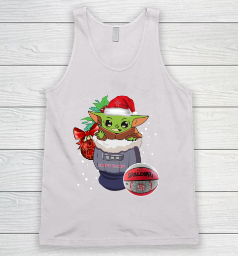 Houston Rockets Christmas Baby Yoda Star Wars Funny Happy NBA Tank Top 2
