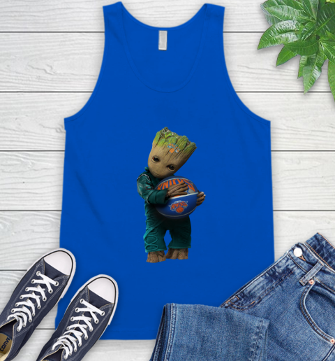 NBA Groot Guardians Of The Galaxy Basketball Sports New York Knicks Tank Top - Image 6