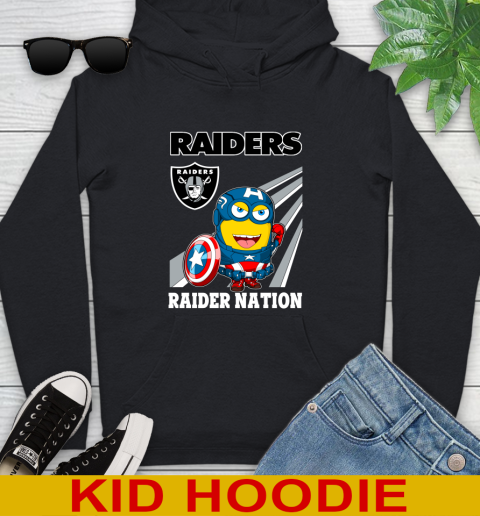 NFL Football Oakland Raiders Captain America Marvel Avengers Minion Shirt Youth Hoodie