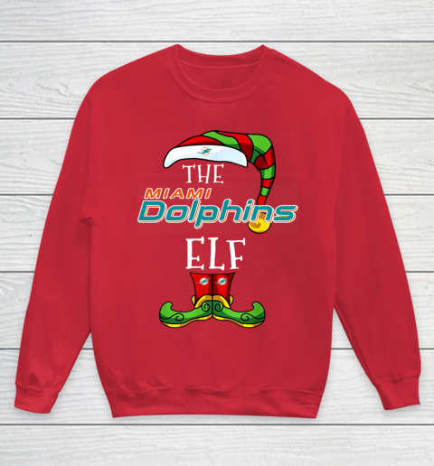 Miami Dolphins Christmas ELF Funny NFL Youth Sweatshirt 7