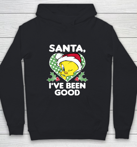 Looney Tunes Christmas Tweety Bird Santa I ve Been Good Youth Hoodie