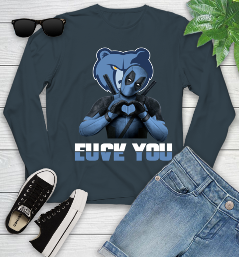 NBA Memphis Grizzlies Deadpool Love You Fuck You Basketball Sports Youth Long Sleeve 9