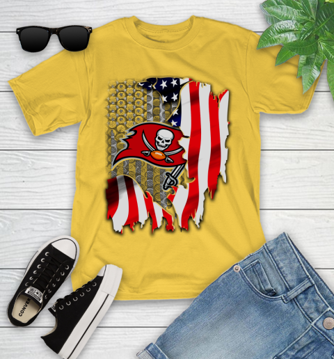 Tampa Bay Buccaneers NFL Football American Flag Youth T-Shirt 10