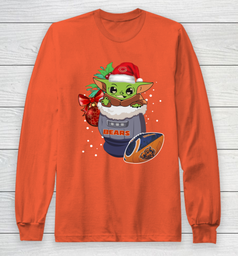 Chicago Bears Christmas Baby Yoda Star Wars Funny Happy NFL Long Sleeve T-Shirt 5