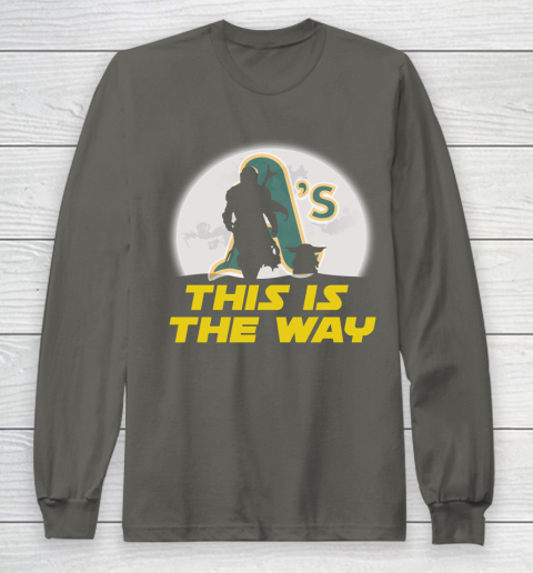 Oakland Athletics MLB Baseball Star Wars Yoda And Mandalorian This Is The Way Long Sleeve T-Shirt 5