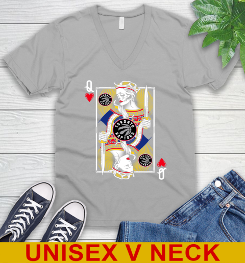 NBA Basketball Toronto Raptors The Queen Of Hearts Card Shirt V-Neck T-Shirt 3