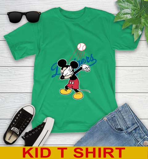 Los Angeles Dodgers MLB Baseball Dabbing Mickey Disney Sports Youth T-Shirt 6