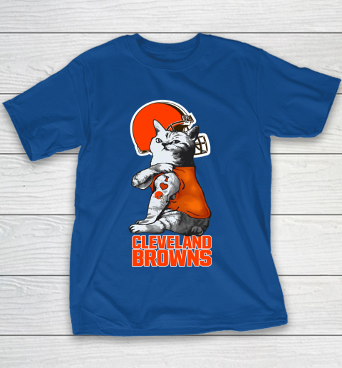 NFL Football My Cat Loves Cleveland Browns Youth T-Shirt 6