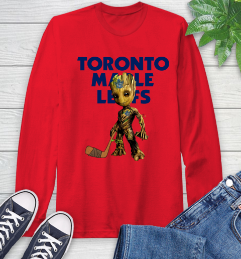 Toronto Maple Leafs NHL Hockey Groot Marvel Guardians Of The Galaxy Long Sleeve T-Shirt 10
