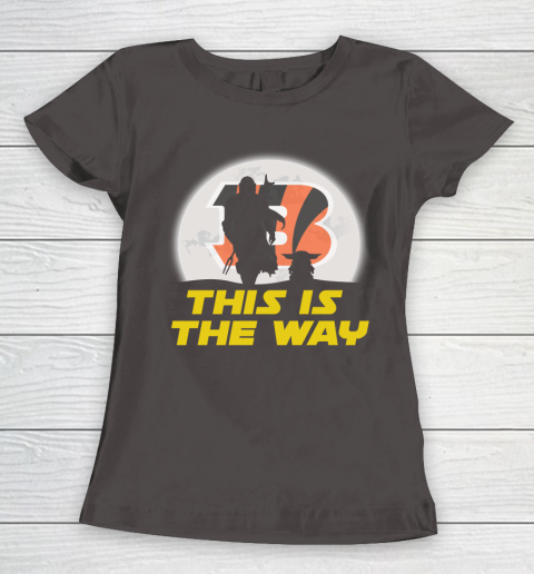 Cincinnati Bengals NFL Football Star Wars Yoda And Mandalorian This Is The Way Women's T-Shirt 7