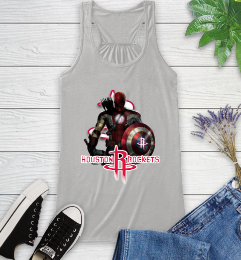 Houston Rockets NBA Basketball Captain America Thor Spider Man Hawkeye Avengers Racerback Tank