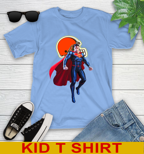 NFL Superman DC Sports Football Cleveland Browns Youth T-Shirt 11