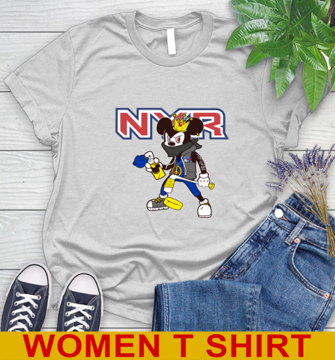 New York Rangers NHL Hockey Mickey Peace Sign Sports Women's T-Shirt
