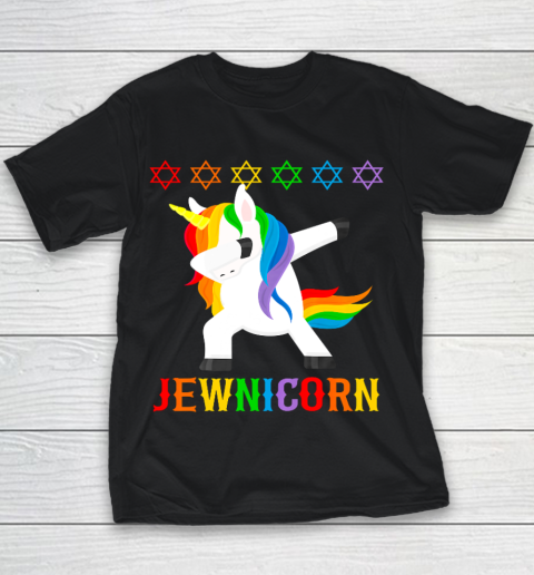 Hanukkah Dabbing Unicorn Jewnicorn Chanukah Jewish Xmas Gift Youth T-Shirt