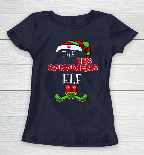 Montreal Canadiens Christmas ELF Funny NHL Women's T-Shirt 2