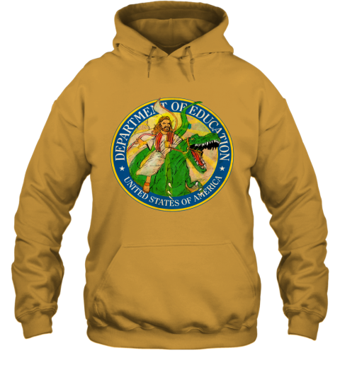 tpeq department of education badass jesus riding a dinosaur shirts hoodie 23 front gold